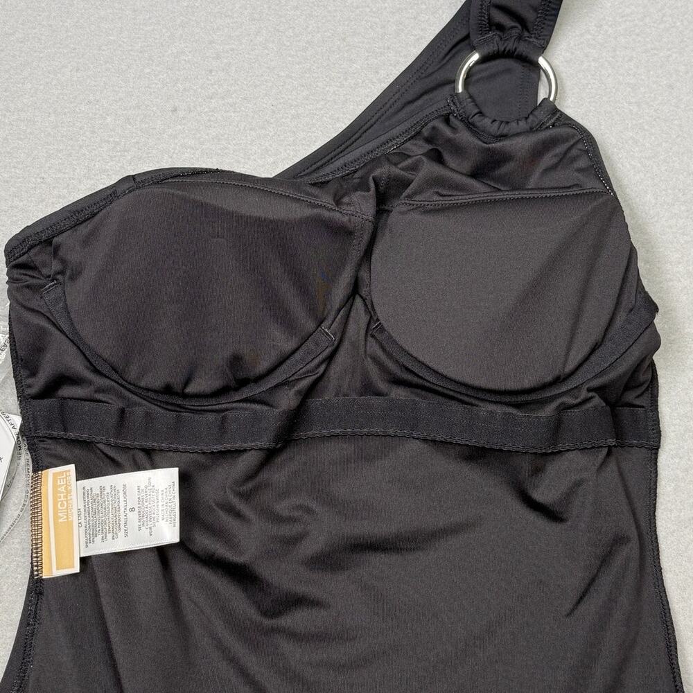 Michael Kors Women's Embellished 1 Shoulder Underwire 1Pc Swimsuit black 8 $106 - Picture 9 of 10